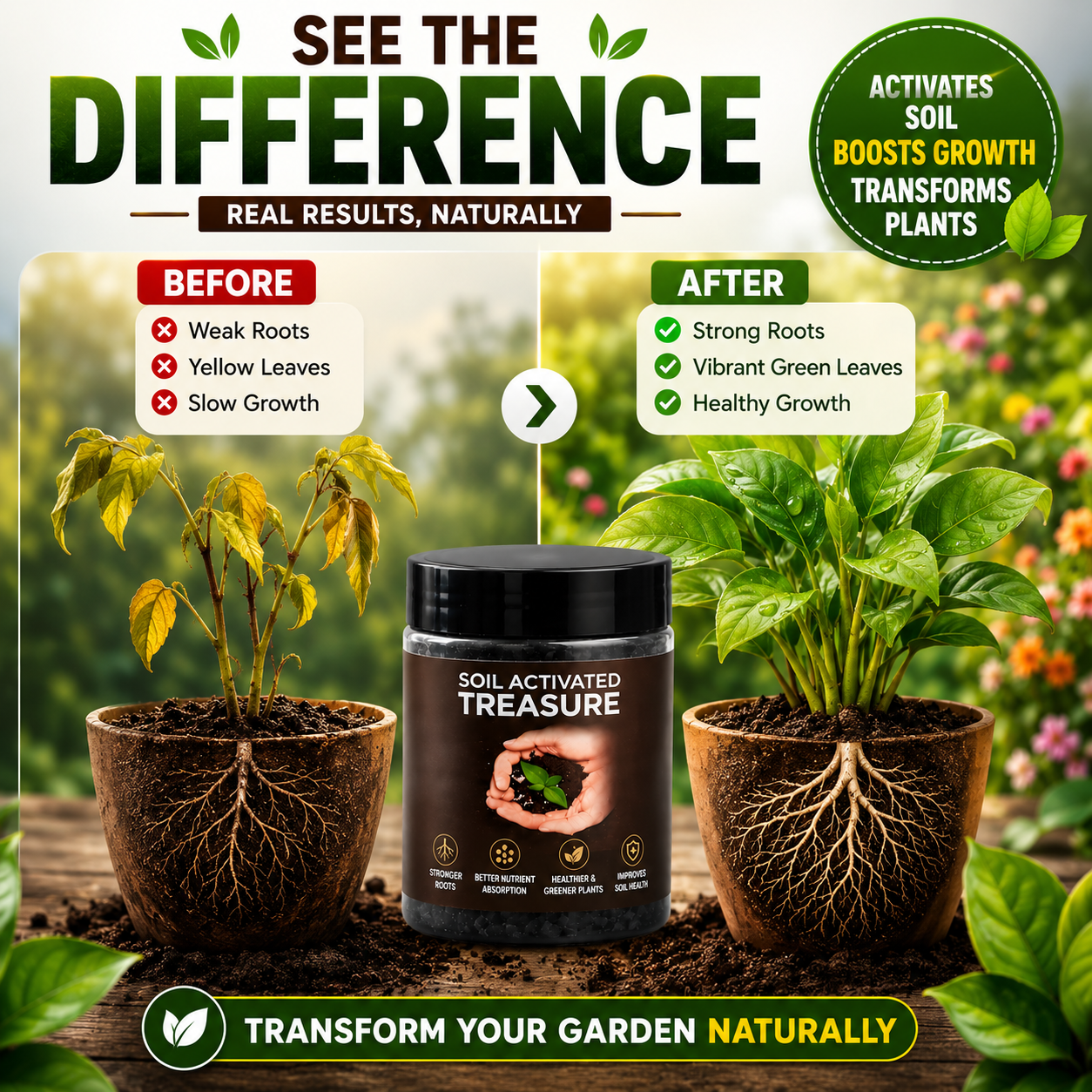 Soil Activated Plant Growth Booster (Buy1 Get1 Free)