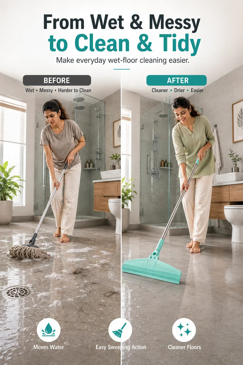 Wiper Mop for Floor Cleaning