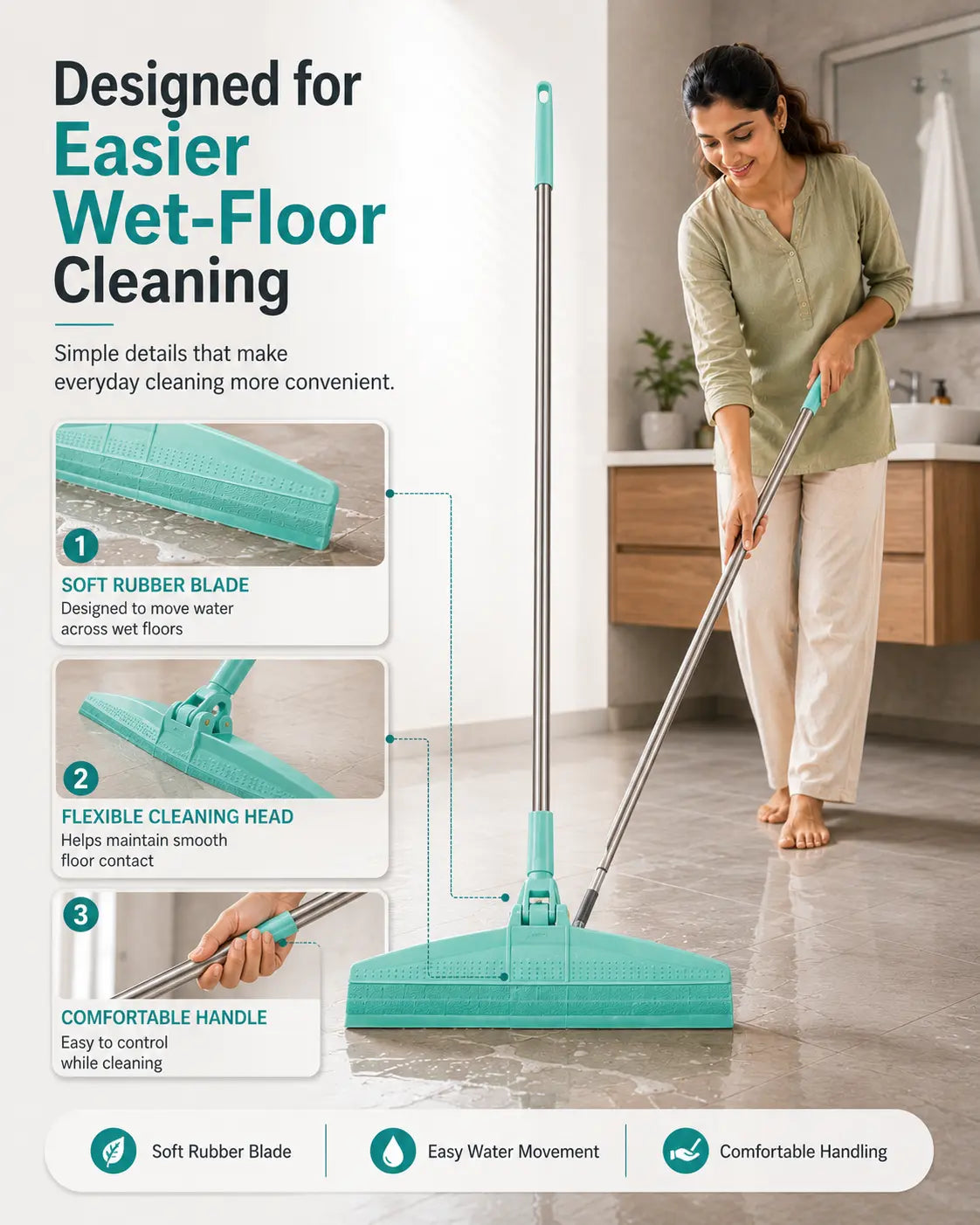 Wiper Mop for Floor Cleaning