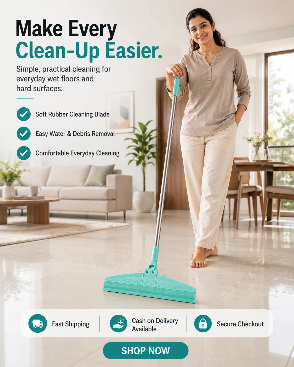 Wiper Mop for Floor Cleaning