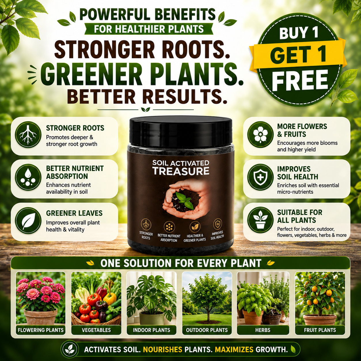 Soil Activated Plant Growth Booster (Buy1 Get1 Free)